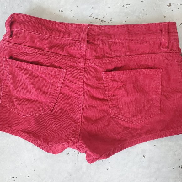 Current Elliot Charlotte Gainsbourg red corduroy shorts, sz 28 - Picture 3 of 6